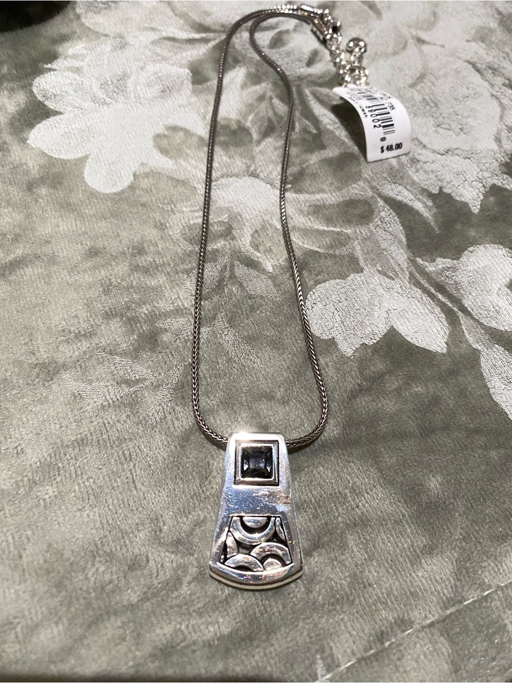 BRIGHTON Bloc Haus Silver Crystal Pendant Necklace - Style JN9522 - NWT